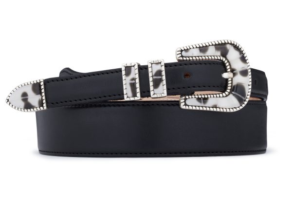 Front picture of Black Shade belt, black calfskin