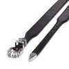 Black calfskin leather Versailles premium western Belt, diagonal view