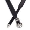 Black calfskin leather Versailles premium western Belt, crossed