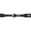 Black calfskin leather Versailles premium western Belt, buckle view