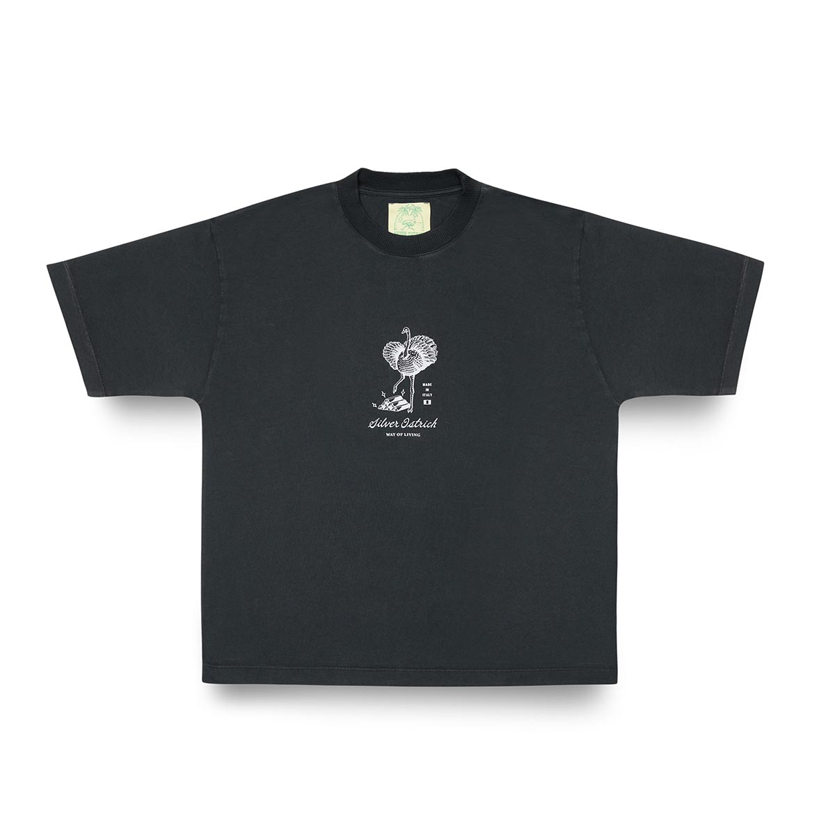 T-SHIRT - Silver Bullion - Washed Black